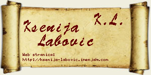 Ksenija Labović vizit kartica